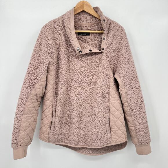 Abercrombie & Fitch Sweaters - Abercrombie & Fitch Pink Fuzzy Sherpa Pullover Sweater Women’s Medium